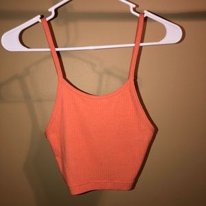Ribbed orange crop top